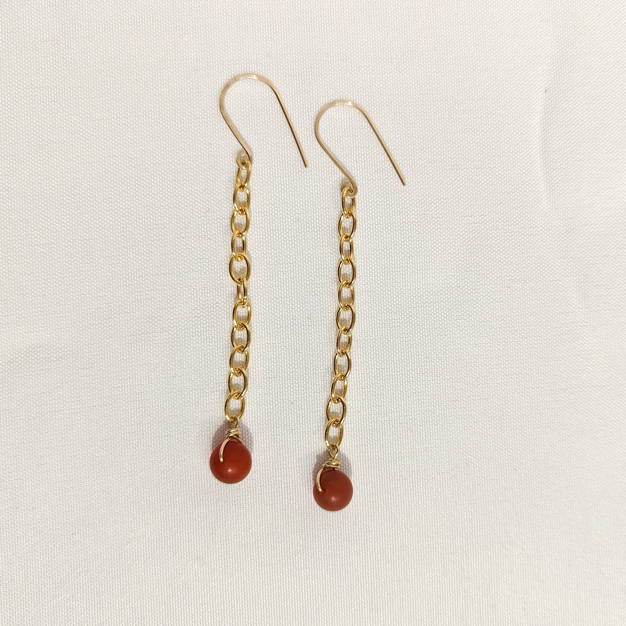 Red Carnelian Dangle Earrings