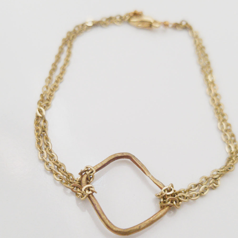 Dainty Geometric Bracelet- Organic Square