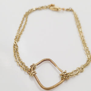 Dainty Geometric Bracelet- Organic Square