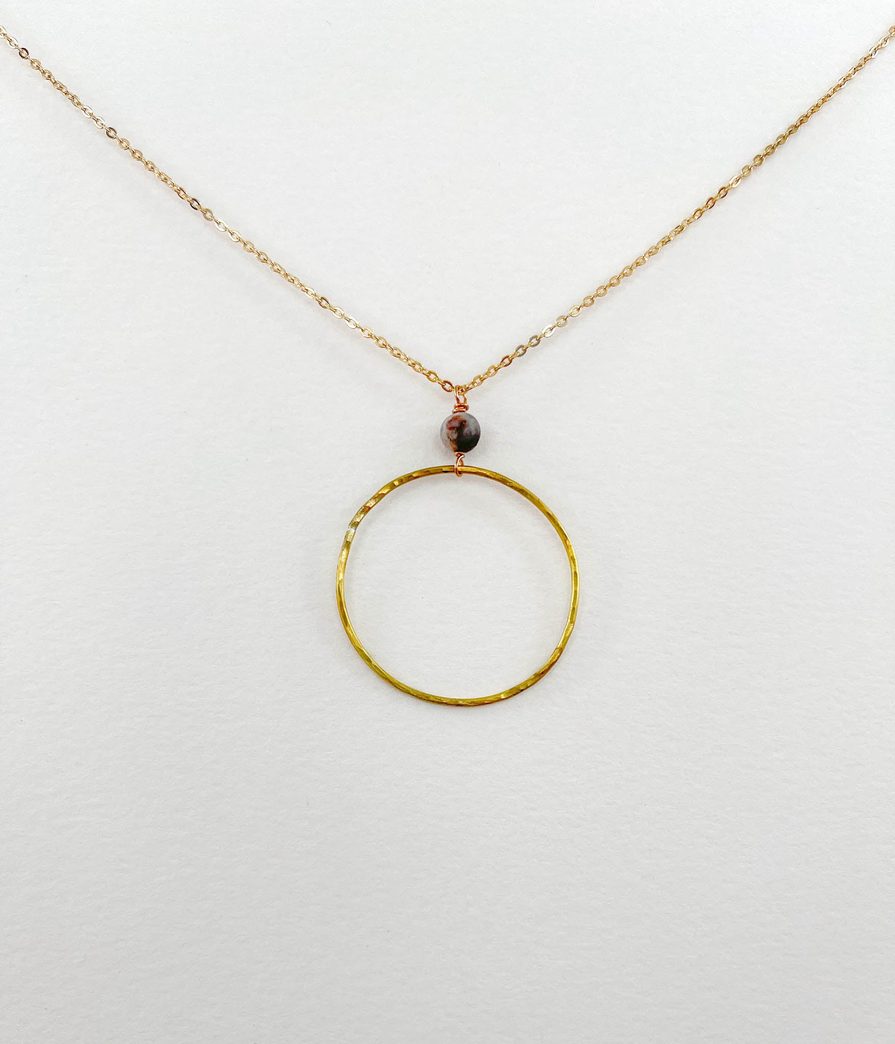 Long Artistic Jasper Hoop Necklace