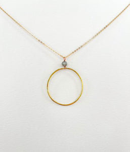 Long Labradorite Hoop Necklace