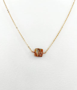 Venus Jasper Square Simple Layering Necklace