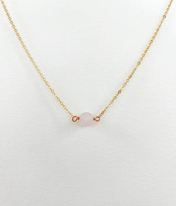 Pink Rose Quartz Simple Layering Necklace