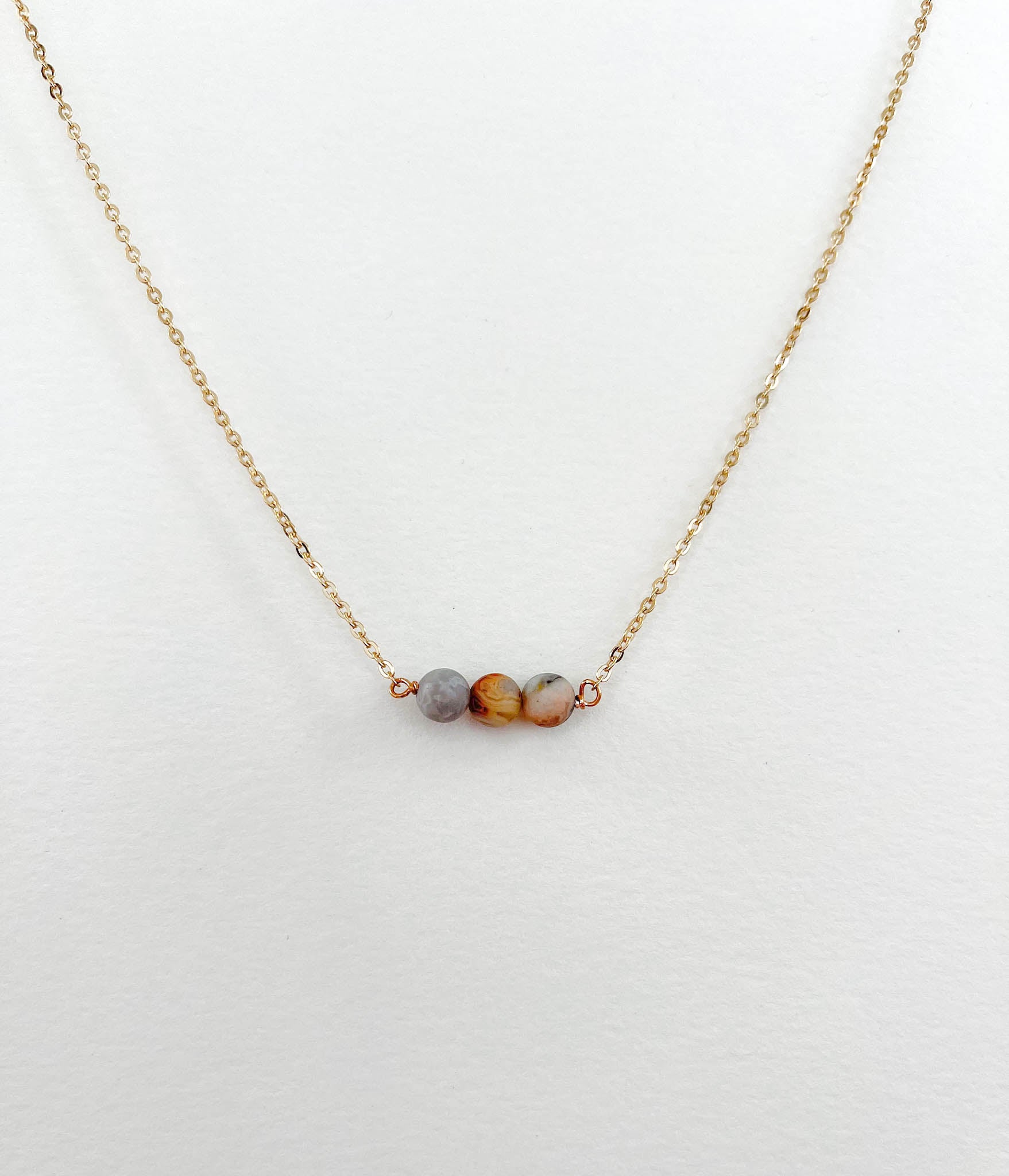 Artistic Jasper Dainty Bead Layering Necklace