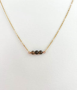 Matte Labradorite Dainty Bead Layering Necklace