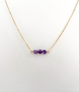 Purple Amethyst Dainty Bead Layering Necklace
