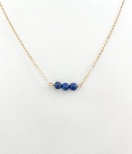 Blue Lapis Dainty Bead Layering Necklace