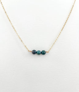 Green Bloodstone Dainty Bead Layering Necklace