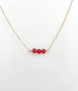 Red Carnelian Dainty Bead Layering Necklace