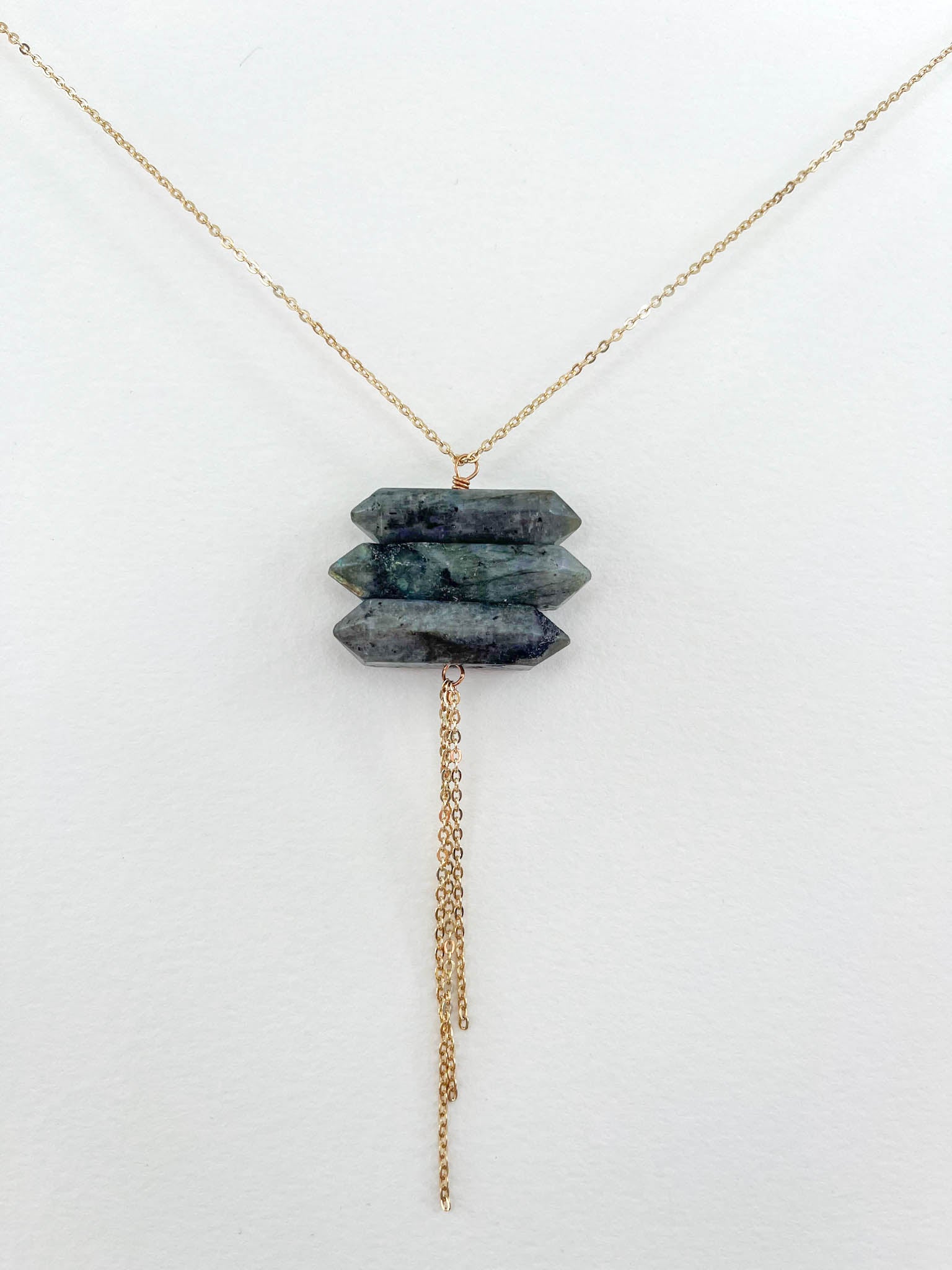 Labradorite Point Fringe Necklace