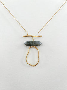 Long Free Form Necklace with Labradorite Point Accent