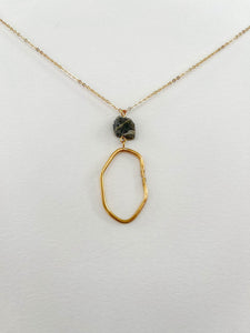 Long Freeform Necklace with Raw Labradorite Accent