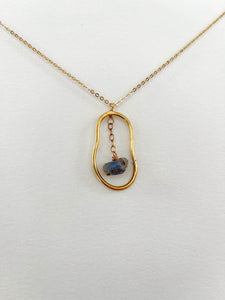 Long Free Form Necklace with Labradorite Dangle