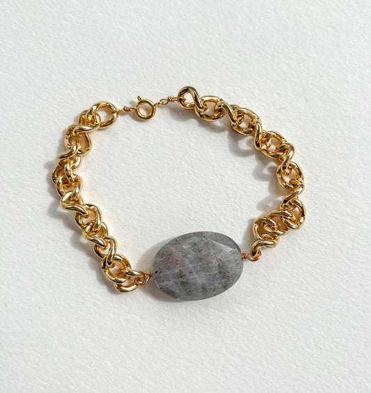 Labradorite Chunky Chain Bracelet