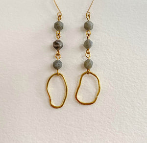 Mini Freeform Earrings with Faceted Labradorite
