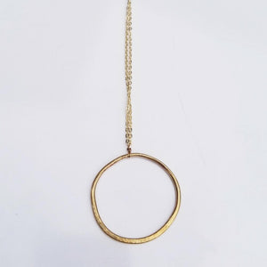 Long Geometric Necklace -Circle