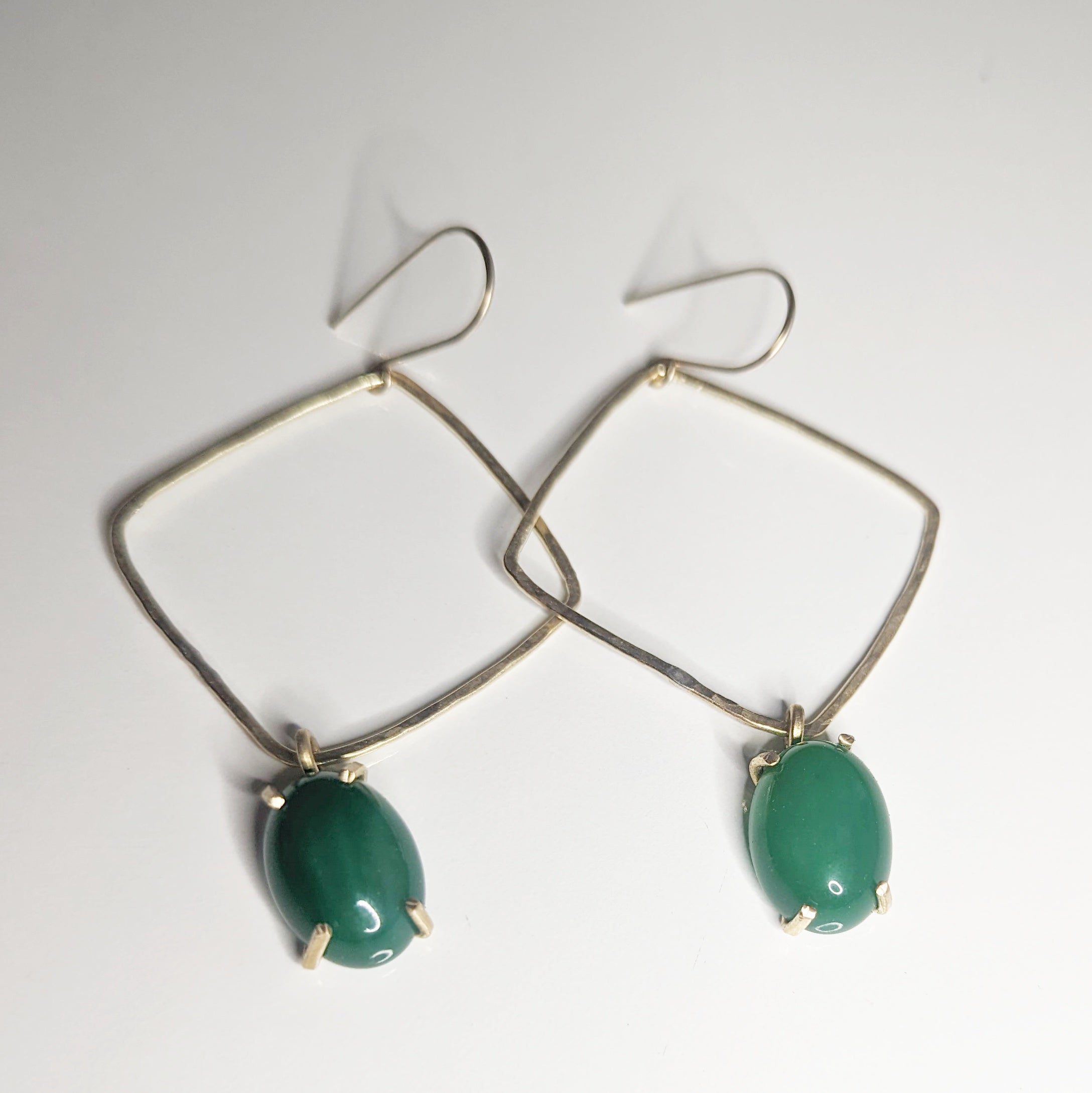 Organic Square Jewel Earrings