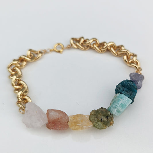 Raw Rainbow Crystal Bracelet
