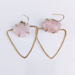 Rose Quartz Amulet Earrings
