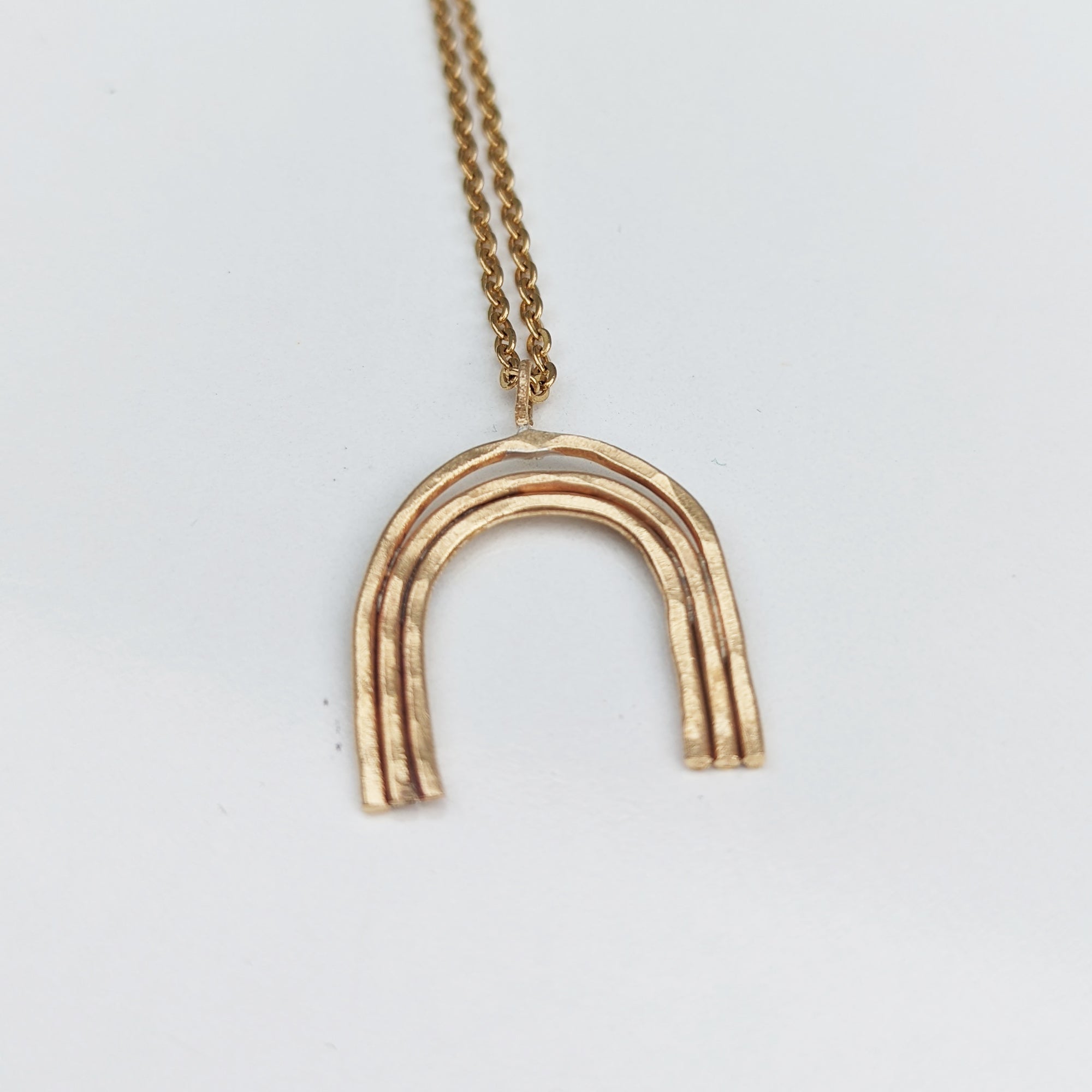 Brass Rainbow Necklace -Short