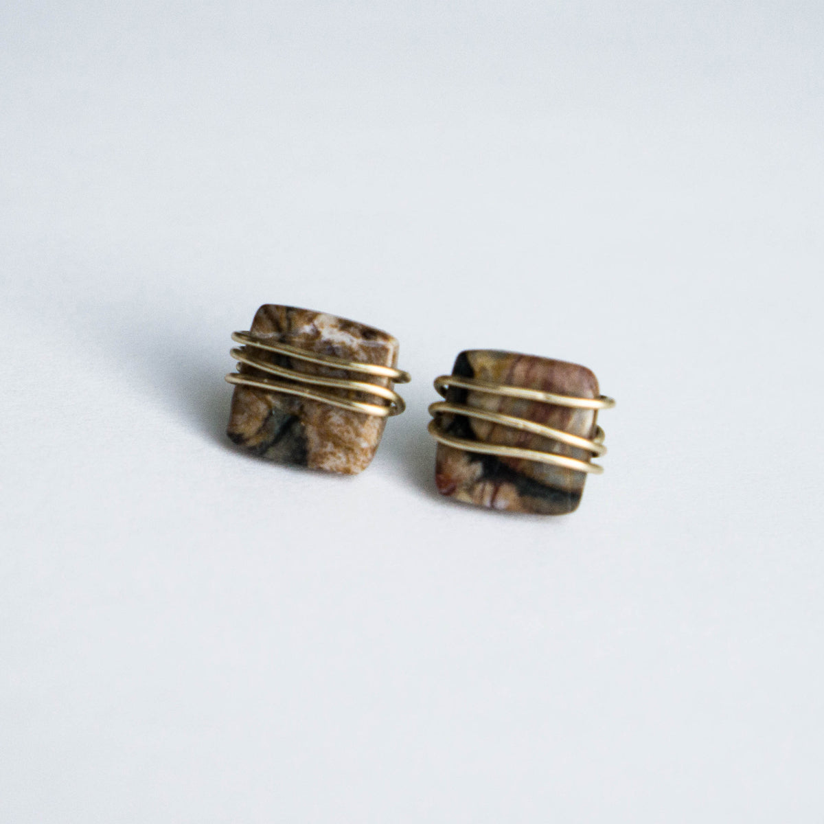 Venus Jasper Square Studs
