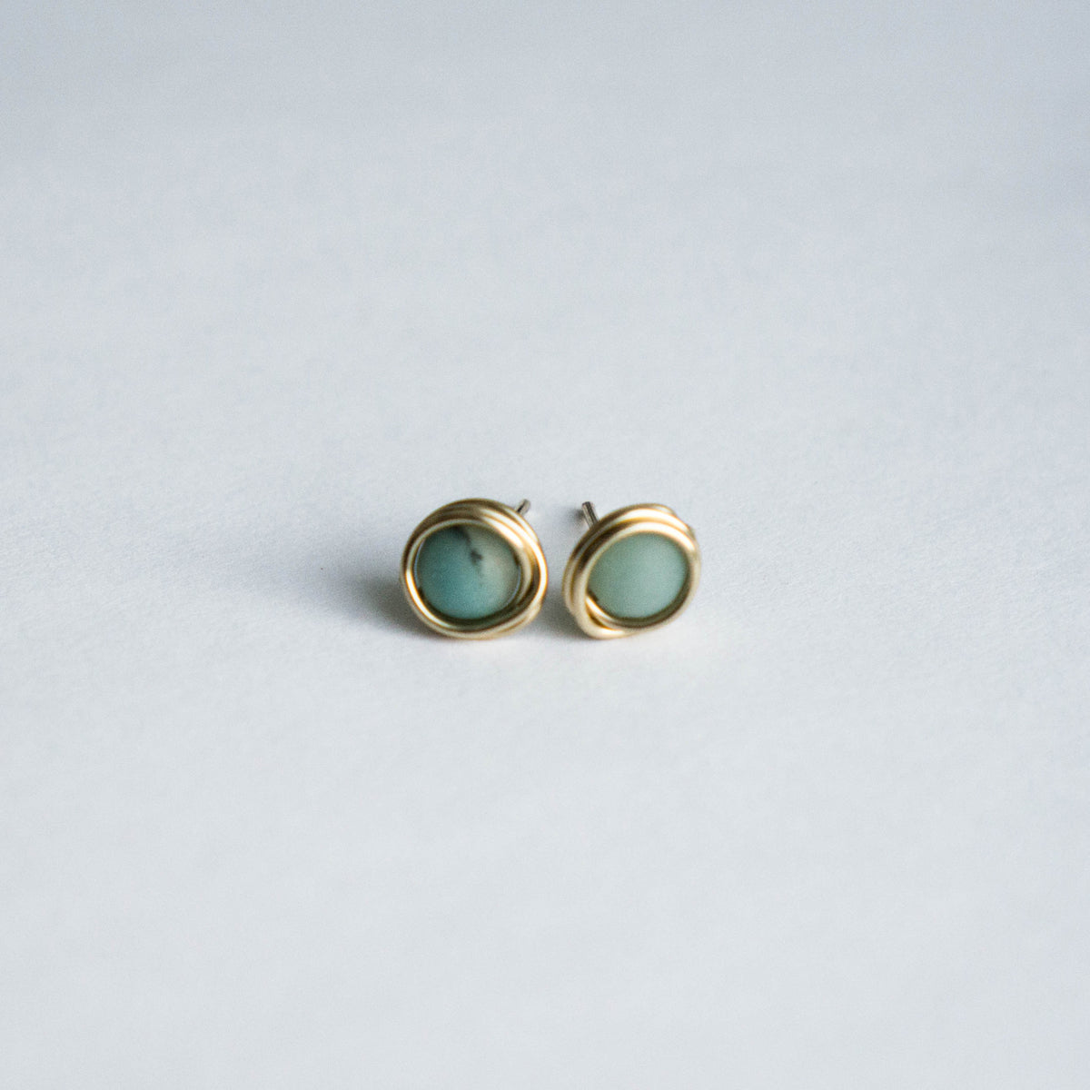 Blue Amazonite Charming Studs