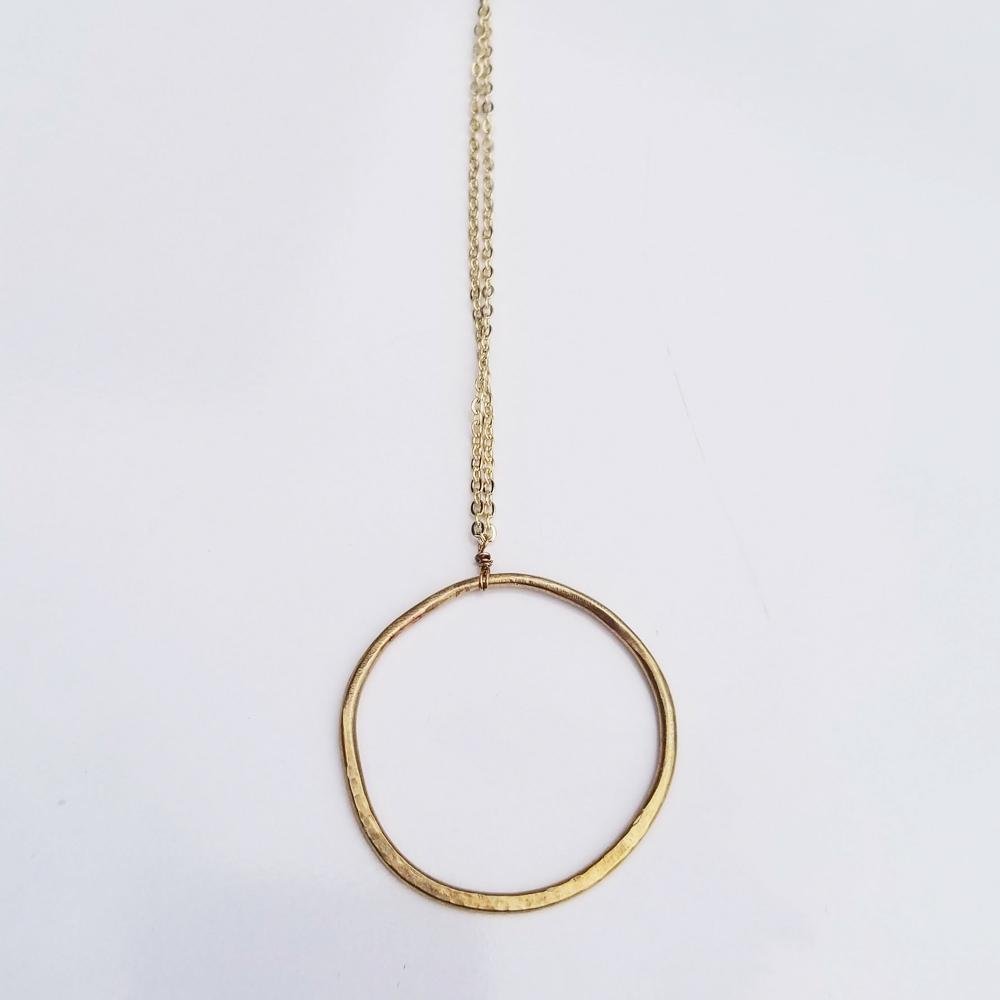 Long Geometric Necklace - Circle - Peerless Charm