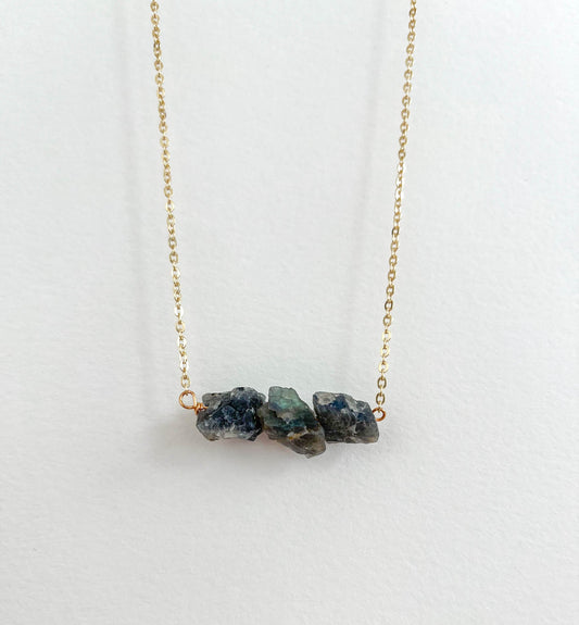 Raw Labradorite Layering Necklace - Peerless Charm