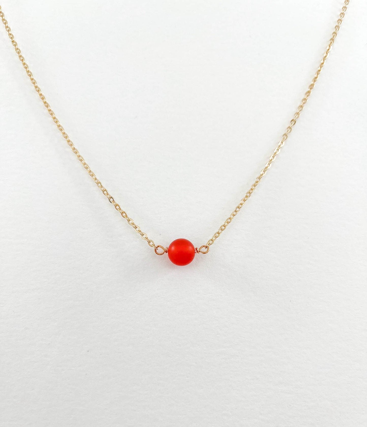 Red Carnelian Simple Layering Necklace - Peerless Charm