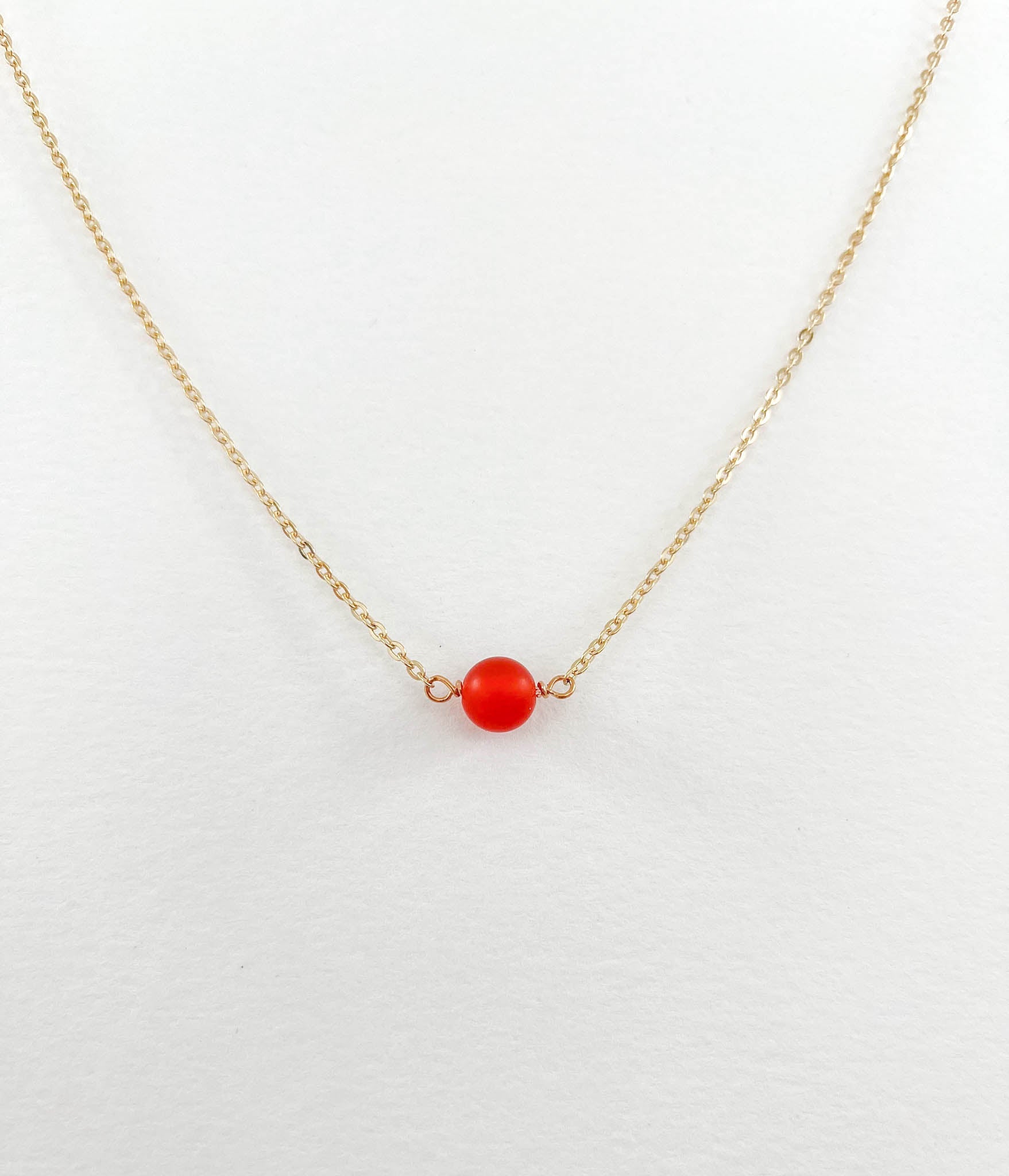 Red Carnelian Simple Layering Necklace - Peerless Charm